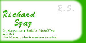 richard szaz business card